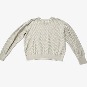 Prana Crewneck Sweater Women’s XL Organic Cotton Wool Blend Oatmeal Gray/Tan